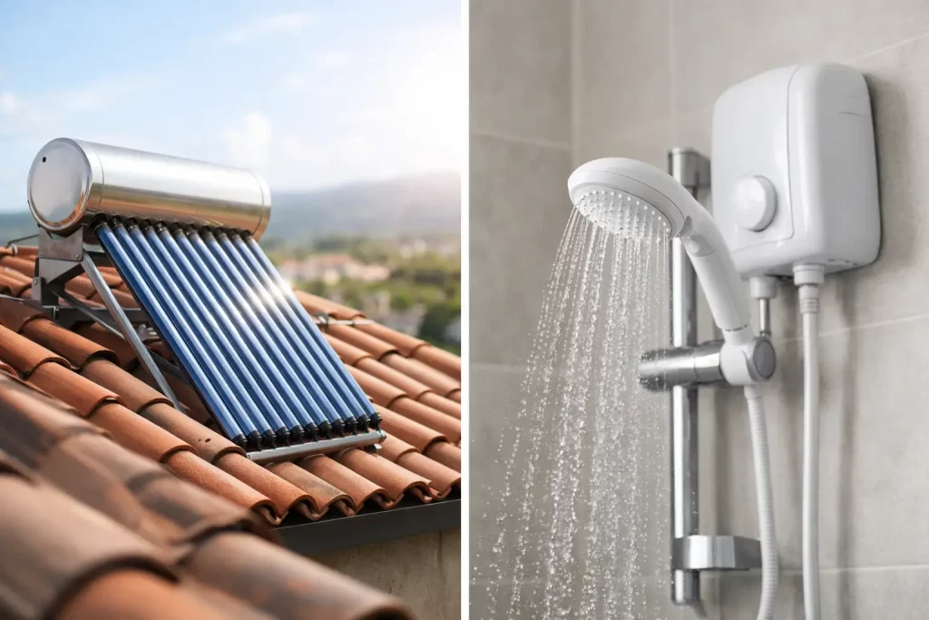 Calentador solar vs ducha eléctrica: qué conviene