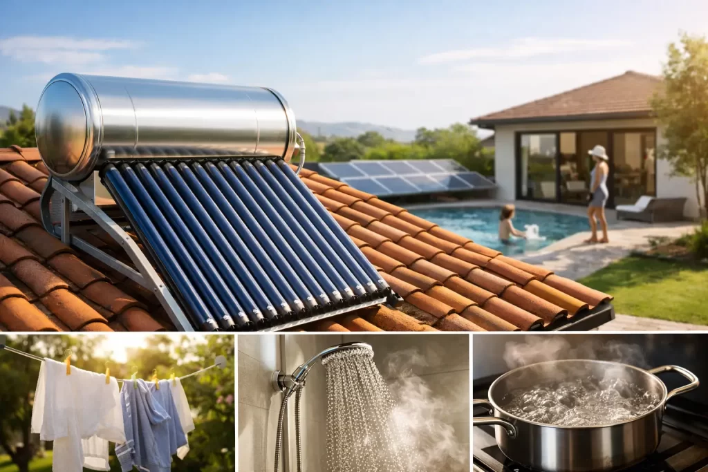 Qué calentador solar necesito según mi uso