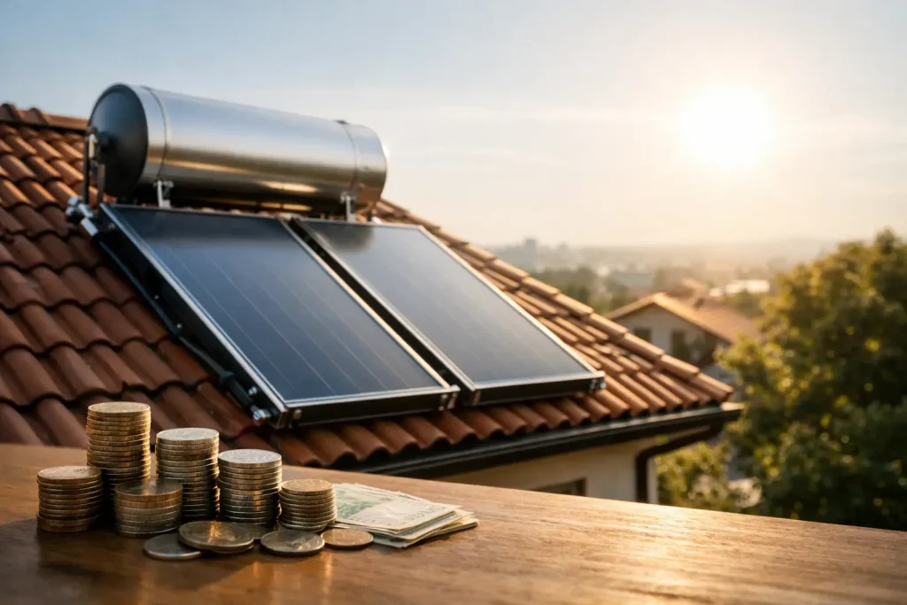 Ahorro mensual con energía solar térmica real