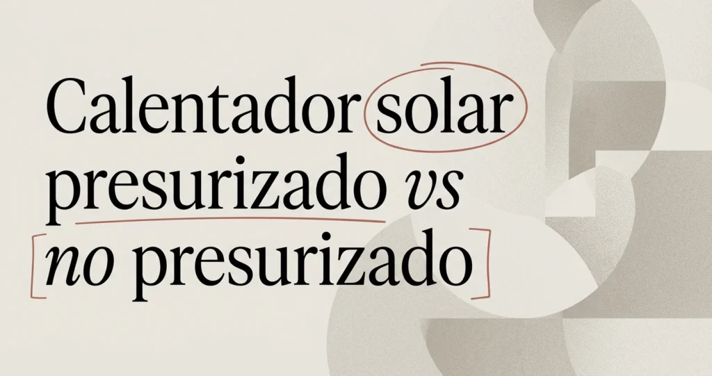 Calentador solar presurizado vs no presurizado